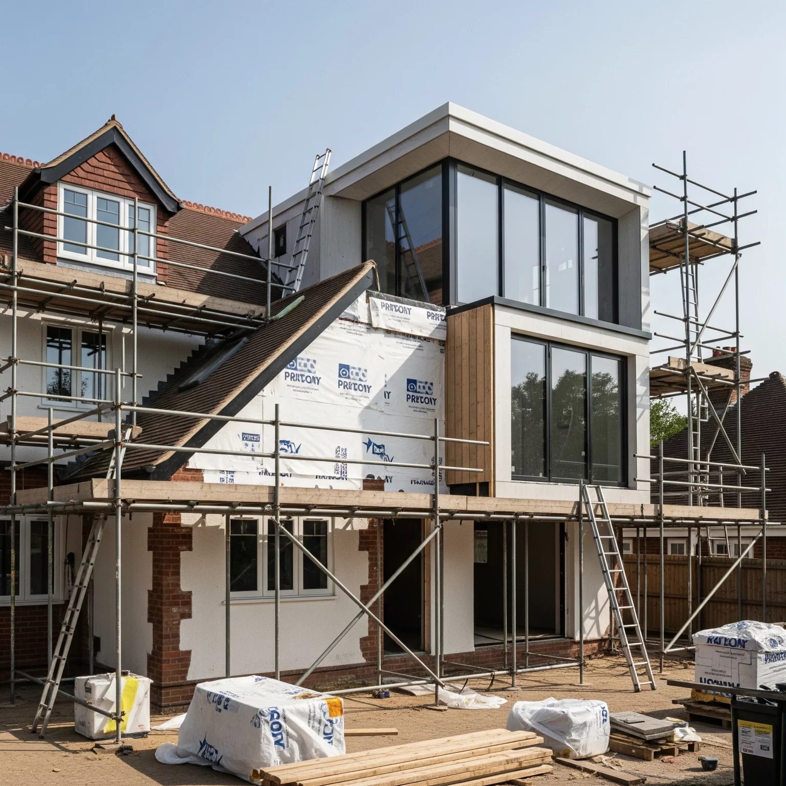 Agrandissement de maison à Lille : exemple d'extension et surélévation performante avec le système Clipsyblok par Artéos Construction.